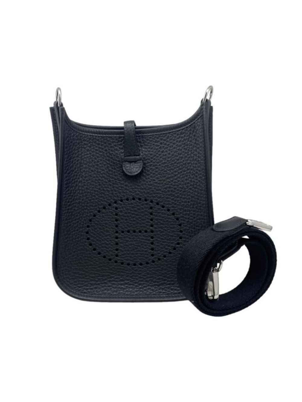 Hermes Shoulder Bag Evelyne TPM Taurillon Clemence Noir Black